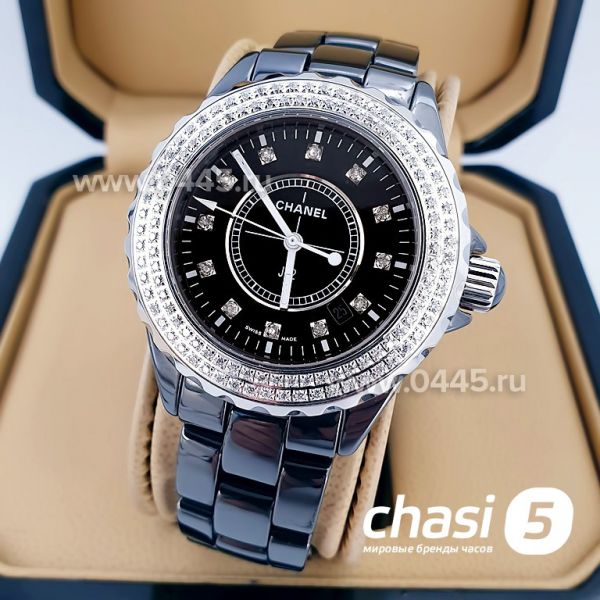 Часы Chanel J12 Diamonds Black (14761)