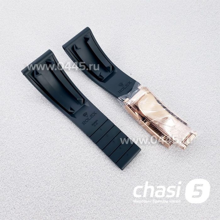 Каучуковый Ремешок с клипсой Rolex 21мм - черный (16832)