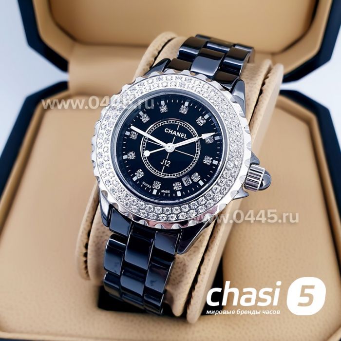 Часы Chanel J12 Diamonds Black small (00934)